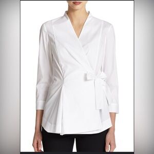 Lafayette 148 New York Elegant Wrap Blouse size 14